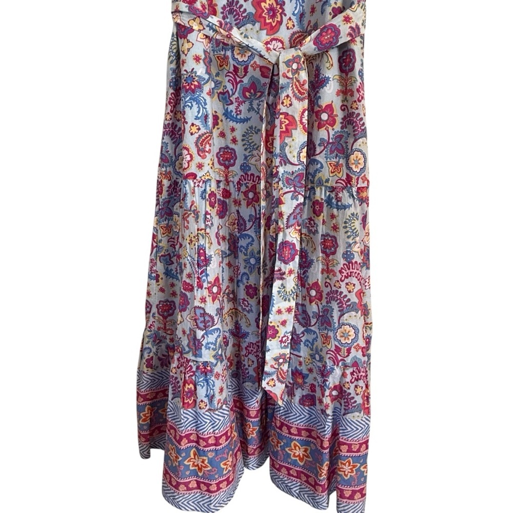 NWT Talbots Charming Floral Belted Voile Mazi Dress size 12 cotton, lined - Picture 4 of 15